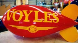 advertising blimp with logo
